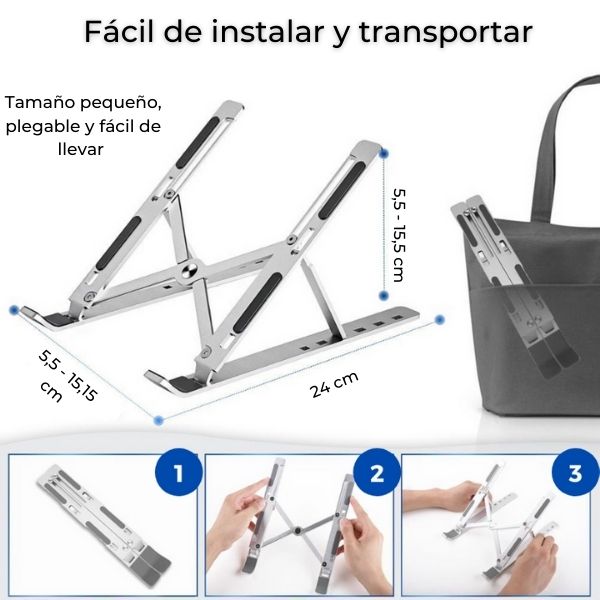 Soporte ergonómico para portátil ajustable