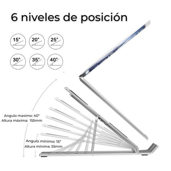 Soporte ergonómico para portátil ajustable