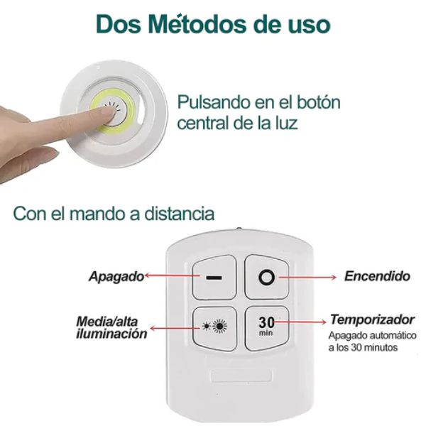 Set de 3 Luces LED EcoLux + Mando a distancia ¡Gratis!