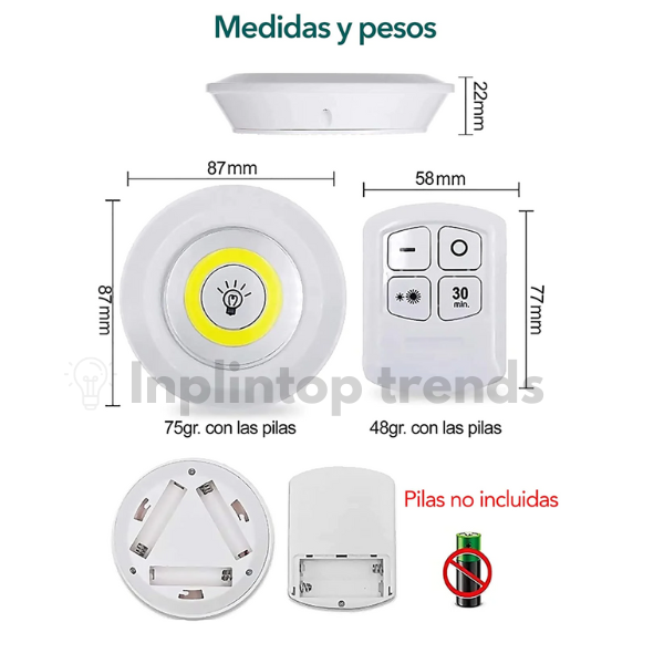 Set de 3 Luces LED EcoLux + Mando a distancia ¡Gratis!