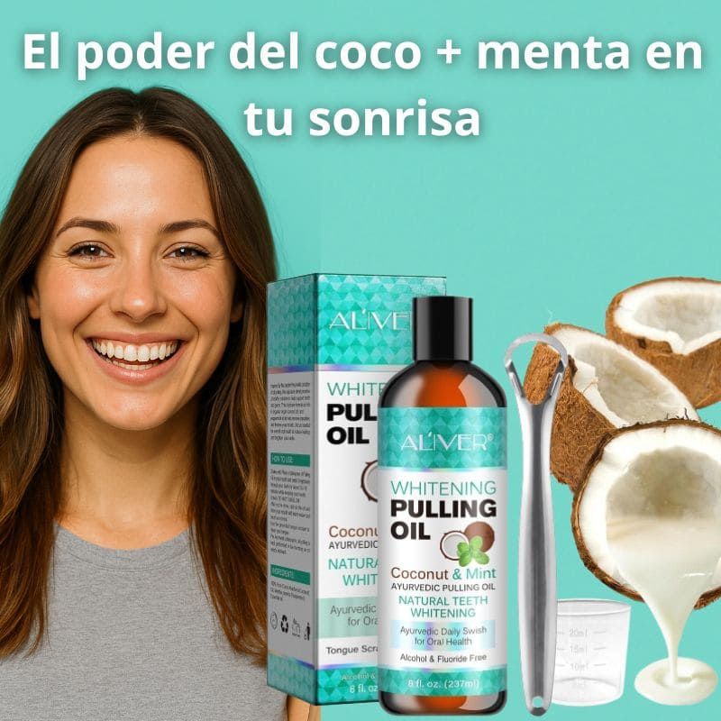 Enjuage bucal de aceite de coco y menta