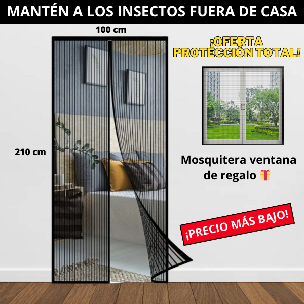 Mosquitera magnética para puerta + ¡Regalo!